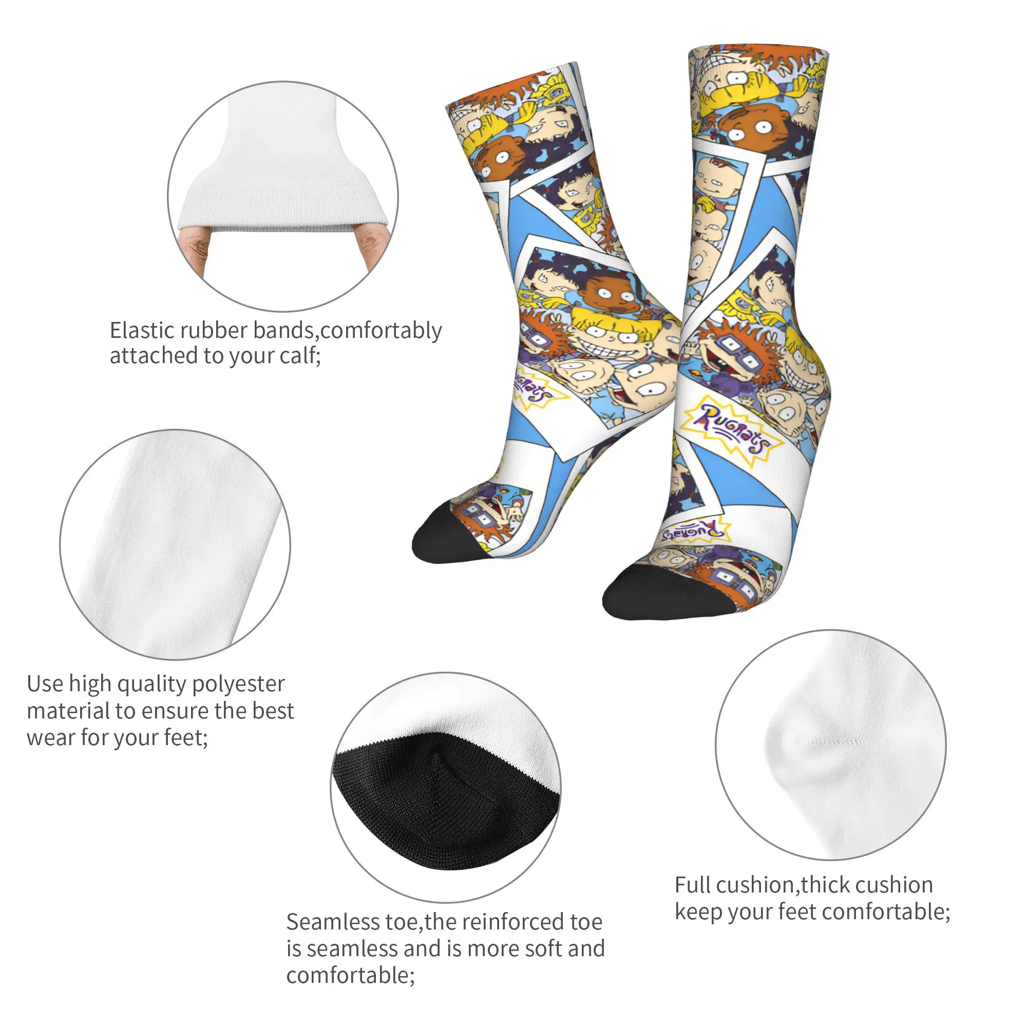 R-Rugrats لعوب شخصية جوارب تصميم الجوارب غير رسمية الشتاء المضادة للانزلاق الجوارب الرجال سكيت جودة الجوارب