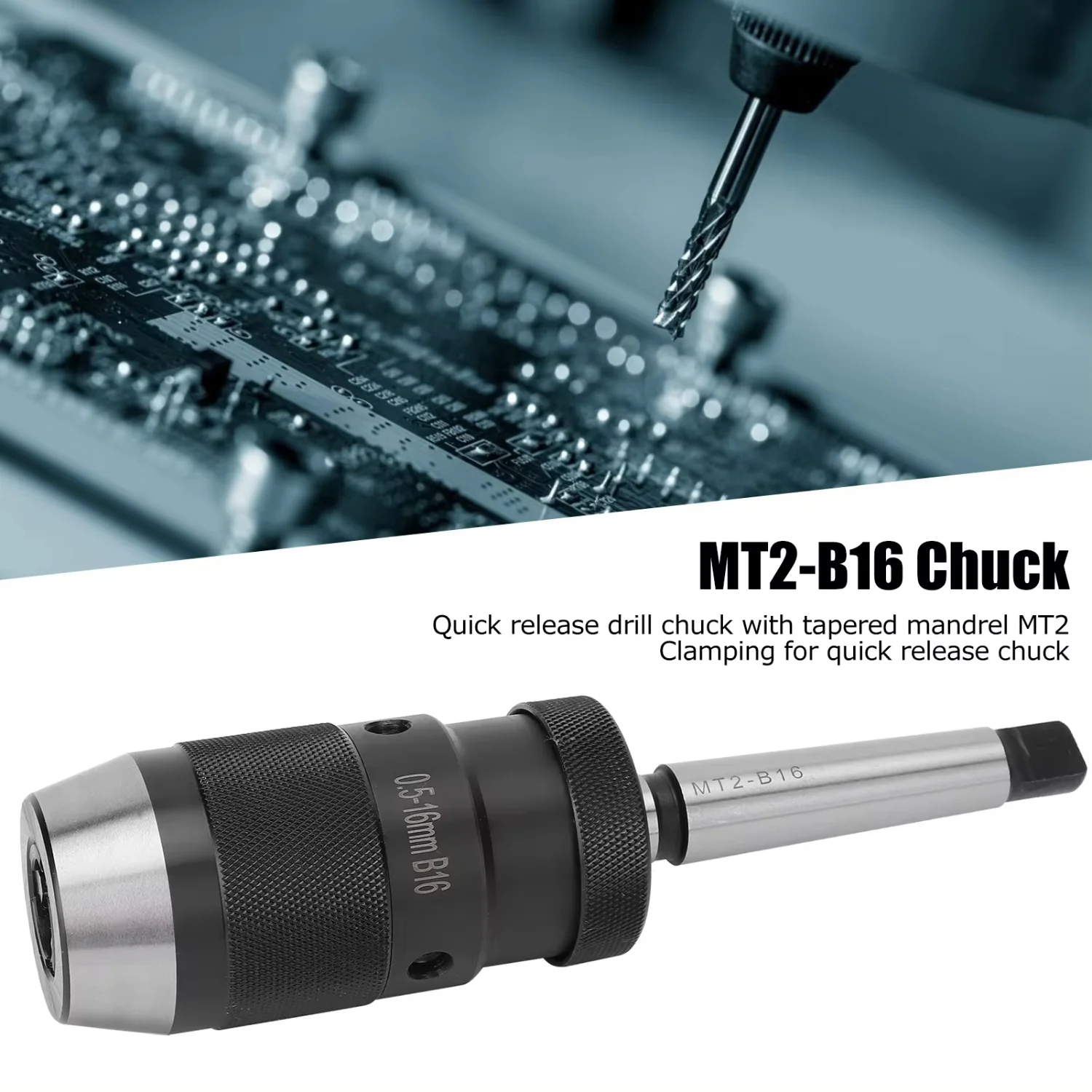 Chuck Keyless Drill Chuck Quick Release Morse Taper  Drilling Machine 0.5‑16mm MT2‑B16 MT2‑B16 Chuck Morse Taper Chuck