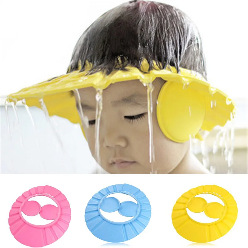 Safe Shampoo Shower Bathing Bath Protect Soft Cap Hat For Baby Wash Hair Shield Bebes Children Bathing Shower Cap Hat Kids