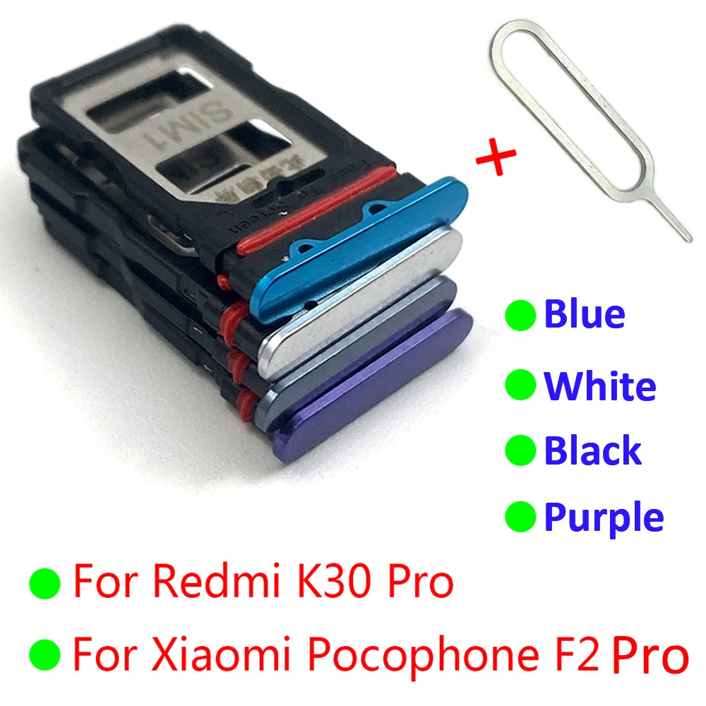 NEW For Xiaomi POCO F2 Pro / Redmi K30 Pro Nano Sim Card Holder Tray Dual SD Card chip slot drawer Replacement Part