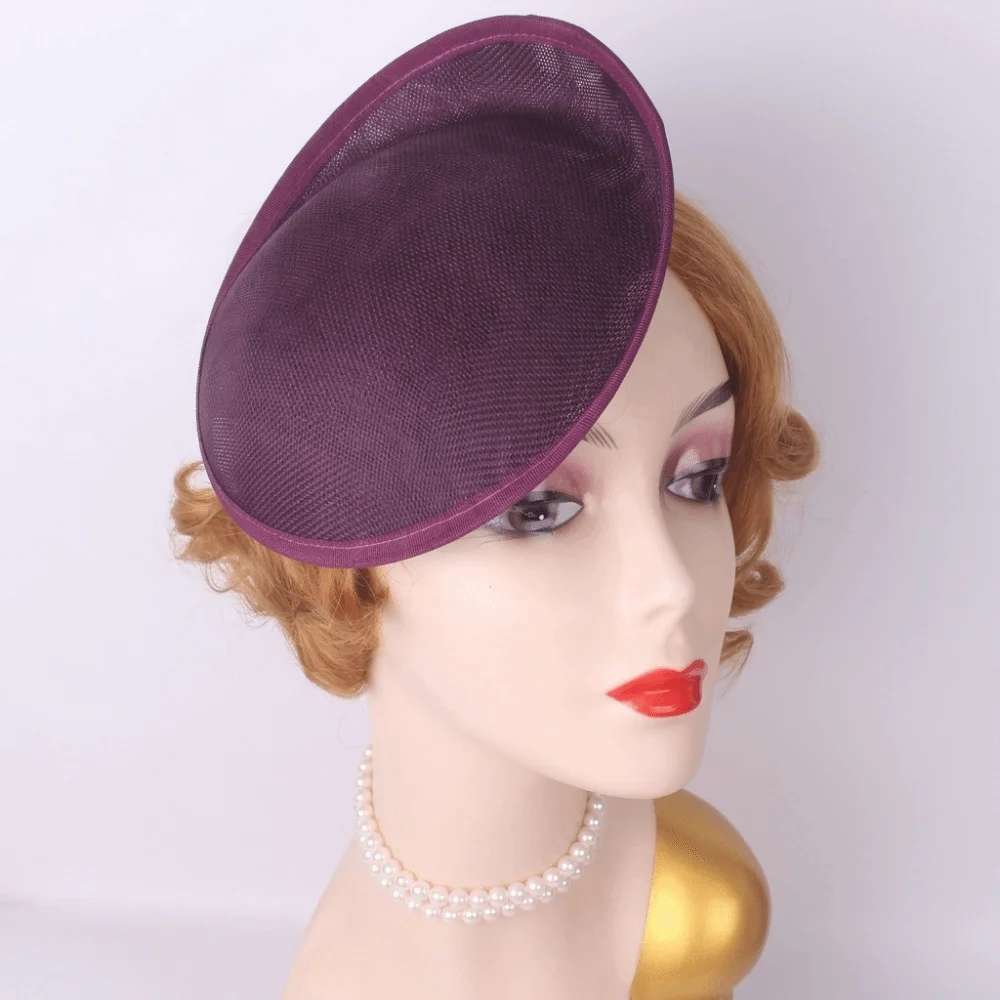 Versatile 20cm Sinamay Headdress Base Solid Pattern DIY Craft Cocktail Hat Base Linen Lightweight Fascinator Bases Party