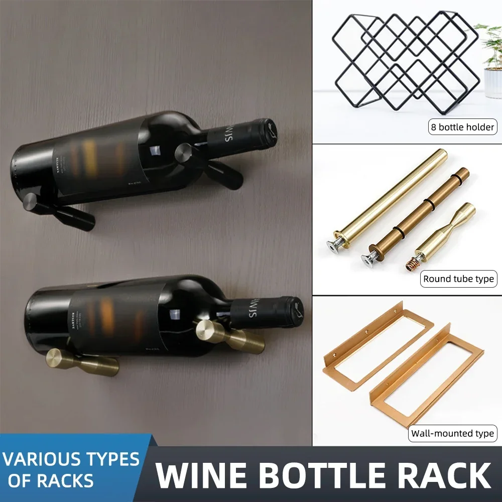

Aluminum Alloy Wine Rack,Wine Bottle Display Stand for Beer Champagne Bottles,Wall Mounted Wine Holder Bar Enthusiasts Gifts