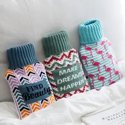 Good Elasticity Printed Knitted Cover for 850 ml Hot Water Bottle Rubber Winter Warmer For Women Kids (Cover Sleeves Only)