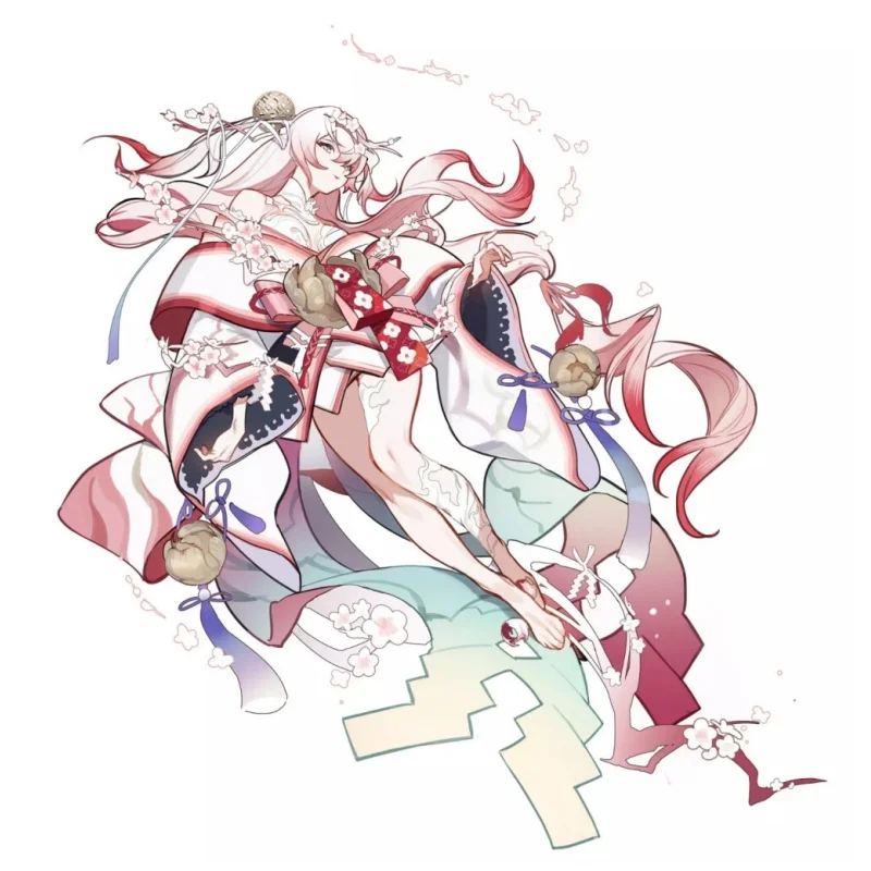 أزياء Onmyoji للفصول الأربعة التأثيرية لحفلات الهالوين وأعياد الميلاد للسيدات SSR Jee فستان وردي للفصول الأربعة للعب الأدوار