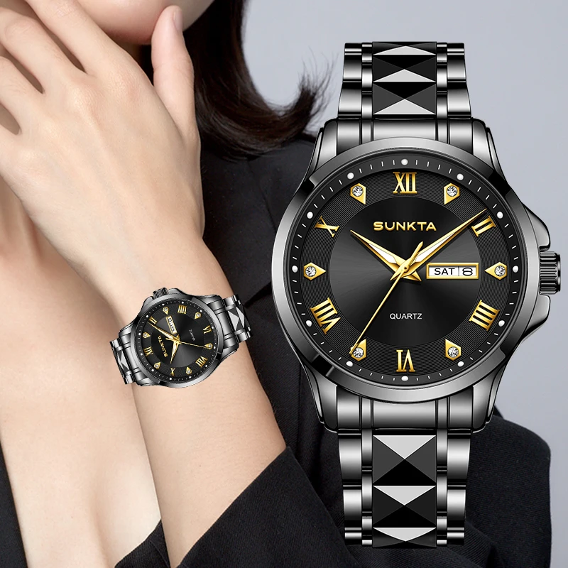 

Женские часы SUNKTA, календарь делового недельного расписания, женские кварцевые часы, светящиеся водонепроницаемые элегантные часы, женские наручные часы, брендовые часы + коробка