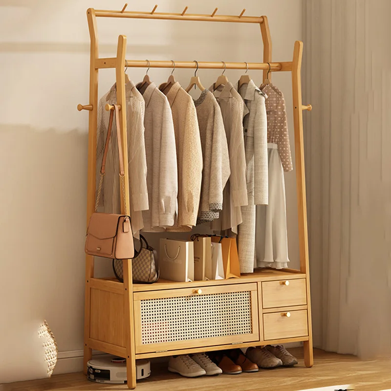 

Standing Wooden Design Coat Rack Multi Purpose Clothes Hanging Coat Rack Nordic Style Shelf Perchero De Ropa Cabinet Furniture