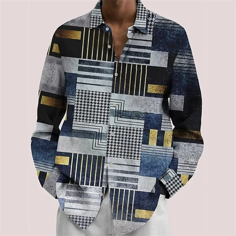

Fashion 3d Floral Shirts For Men Printed Lapel Long Sleeved Shirts Cool Graphs Street Vintage Casual Slim Men Clothes Top