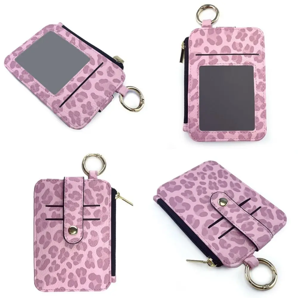 

Leopard Print Credit Cards Holder Slim PU Leather Mini Coin Pocket Multi-Cards Slot Portable Zipper Coin Purse Outdoor