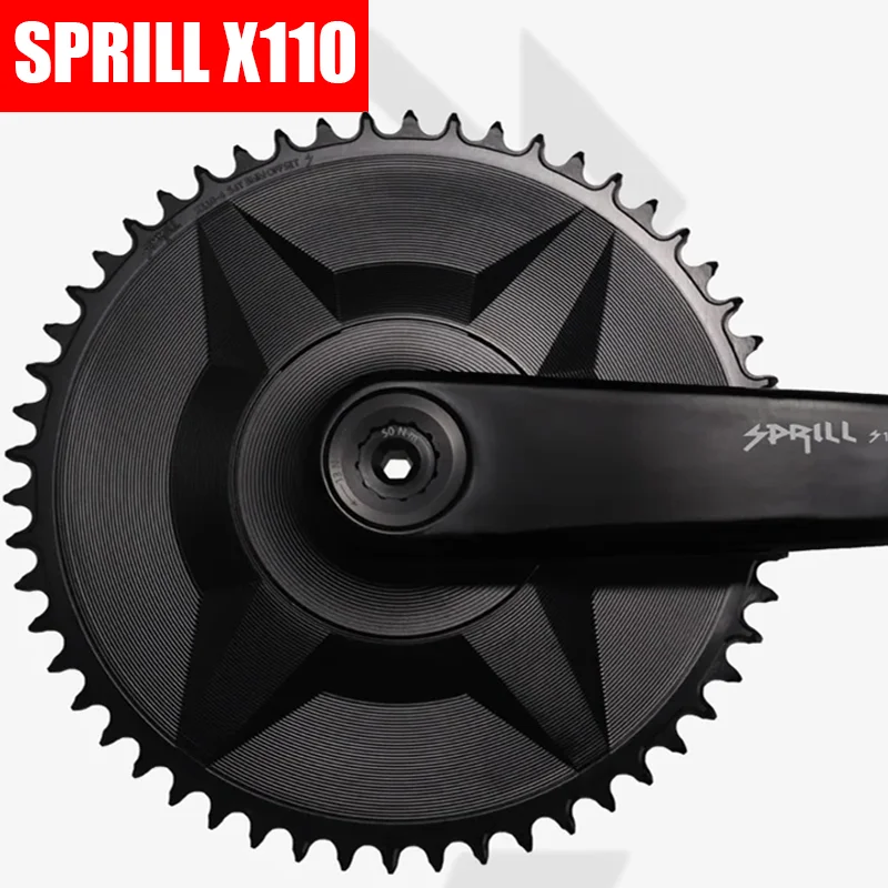 SPRILL Fully Enclosed Single Sprocket X110-S 3mm Offset Round Narrow Wide Single Sprocket 46-58T Black/White/Purple