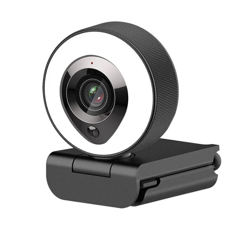 

USB Webcam 1080P 30Fps HD Computer Camera 5MP with Mic and Fill Light for Live Broadcast/Teaching/Video