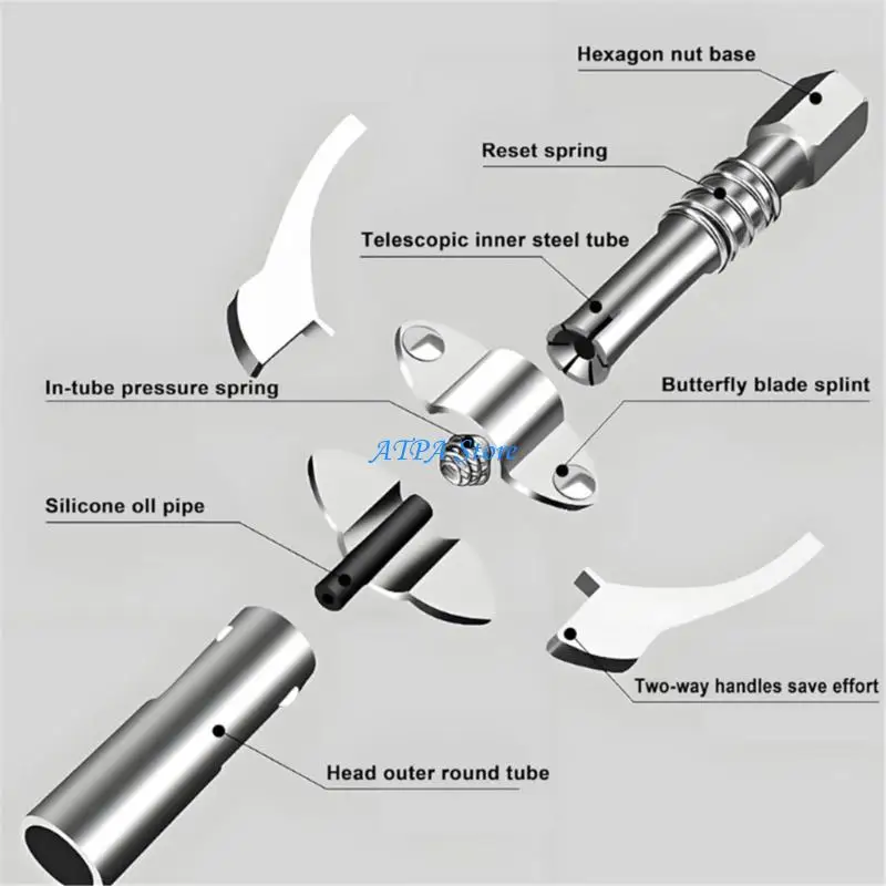 

U13C Grease Needle Nozzle with Double Handle Coupler for Easy Access in Confined Area
