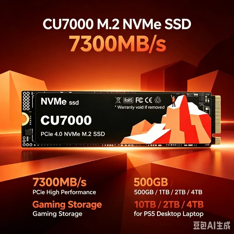 CU7000 NVMe SSD PCIe 4.0 1TB 4TB Internal Solid State Drive Up to High‑Performance Gaming Storage for PS5 Desktop Laptop PC