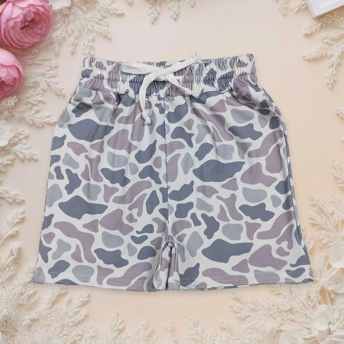 

Hot Sale Kids Baby Boy Grey Camo Pocket Shorts Bottoms Southern Spring Summer Shorts Boutique Children Clothing Wholesale