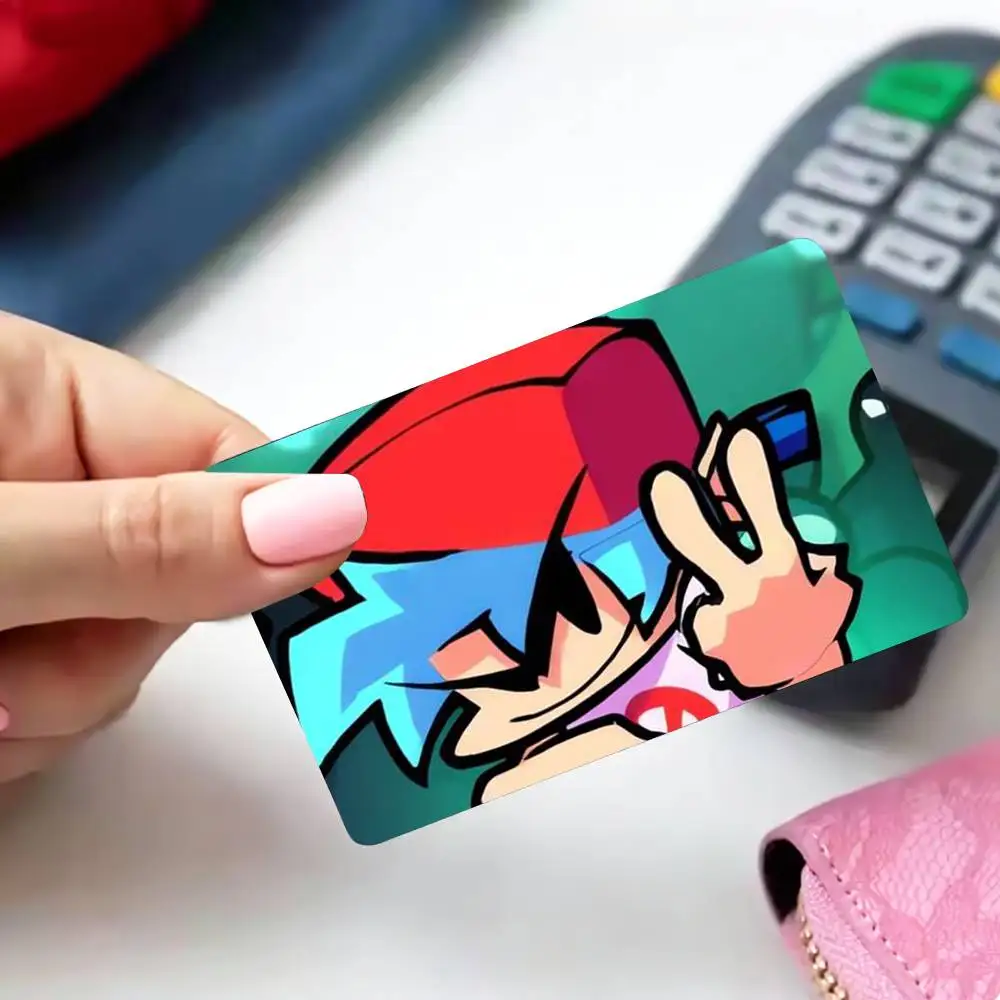 FNF BF Game F-Friday Night F-Funkin 4pcs 1Set Card Stickers Small Waterproof Chip 4PCS Card Sticker Anti-Scratch
