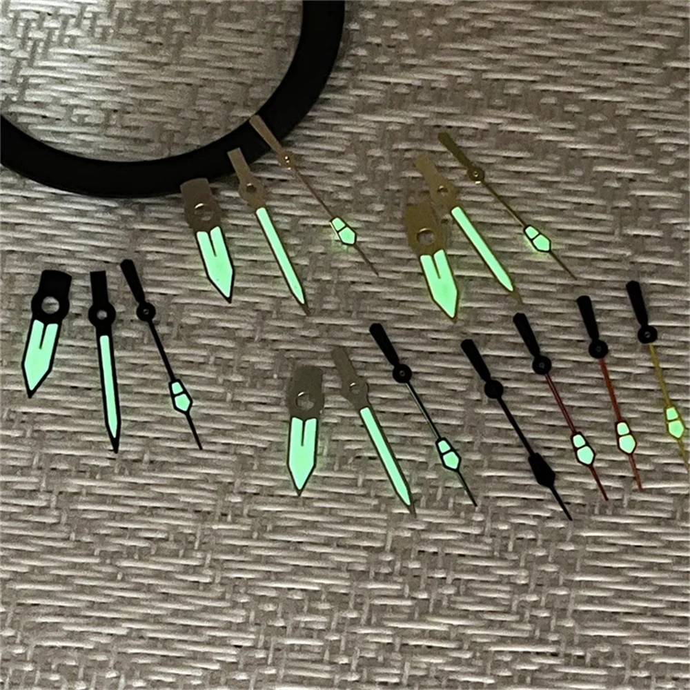 실버/블랙/로즈/골드 시계 바늘, NH35 그린 야광 시계 포인터, NH34, NH35, NH36, 4R35, 4R36 무브먼트 액세서리용