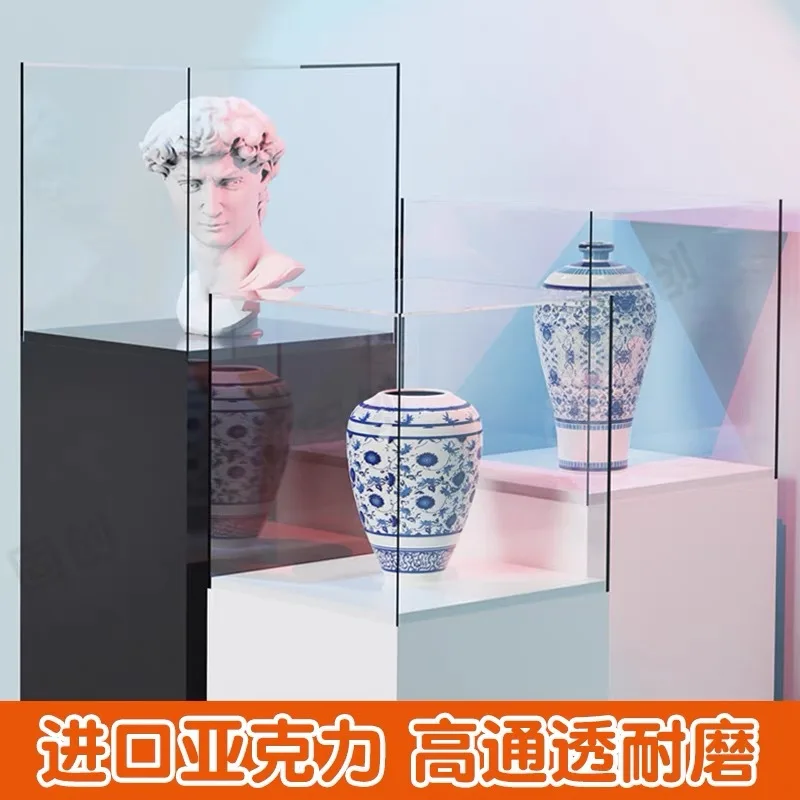 Transparent acrylic display cabinet dust cover glass cover jewelry figure model display cabinet floor