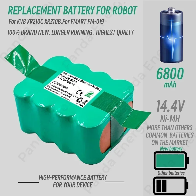 14,4 V sc ni-mh wiederauf ladbarer Akku 6800mAh Staubsauger Kehr roboter für kv8 xr210 xr510 xr210a xr210b xr510b xr510d