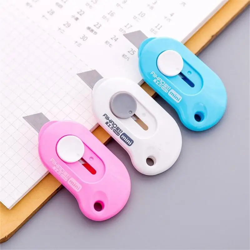 1~10PCS Cute Solid Color Mini Portable Utility Knife Paper Cutter Cutting Paper Razor Blade Office Stationery Escolar Papelaria