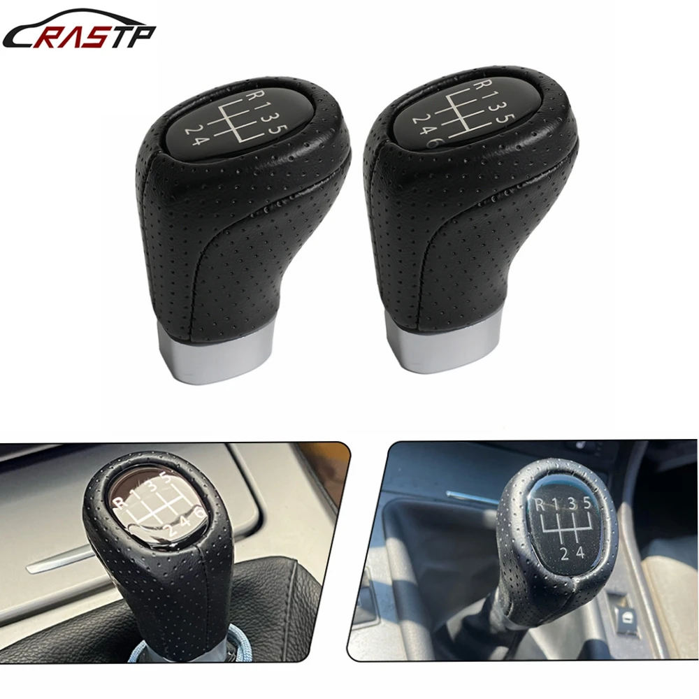 

RASTP-New Car Gear Shift Knob Head Manual Shifter Lever HandBall Leather 5/6 Speed For BMW 1 3 Series E81 E82 E90 E91 E92 SFN150