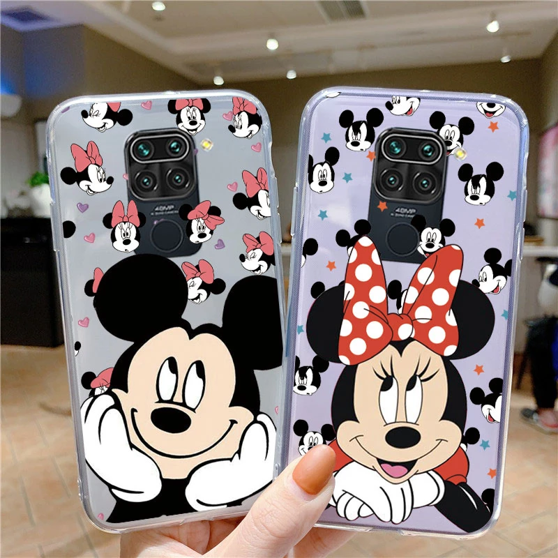 for Xiaomi Redmi Note 9 Note9 Phone Case Cute Funny Mickey Minnie Mouse Daisy Donald Duck Stitch Clear Soft Transparent Cover