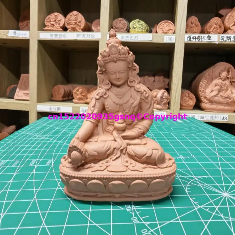 Exclusive Holy pottery clay Ksitigarbha Bodhisattva statue handmade clay sat-chaya tsha-tsha Buddhist temple lama monk worship