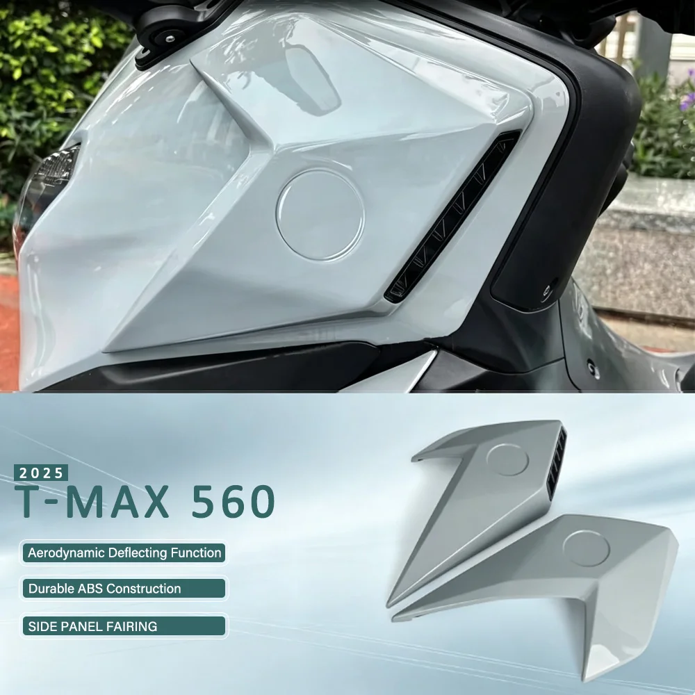 Motorcycle Air Intake Cover Side Frame Deflector Wind Shield Protector Fairing Panel For Yamaha T‑MAX 560 2025 ABS Plastic