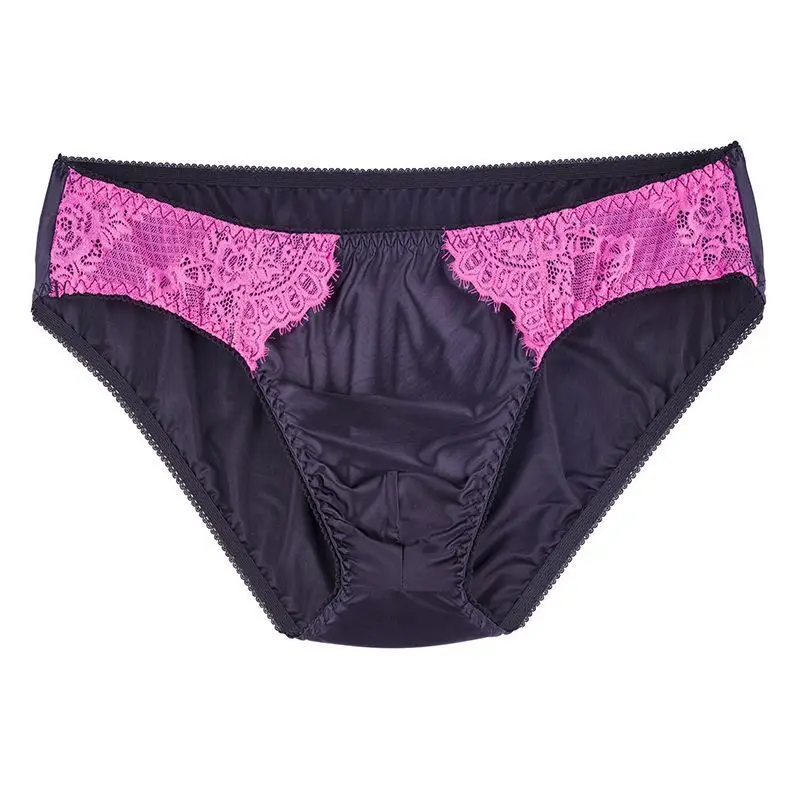 Biancheria intima di seta di ghiaccio di raso sexy lucido Mutandine Slip taglie forti Pantaloni di biancheria intima