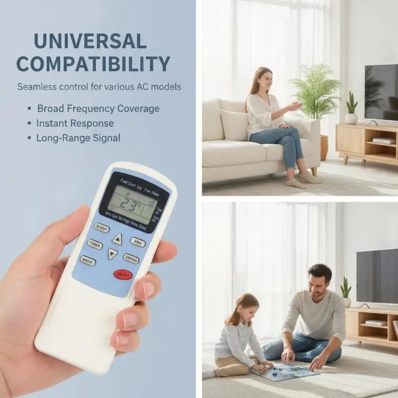 Air Conditioner Remote Control Replacement Universal Works Out of Box Fit Most Household Air Conditioners