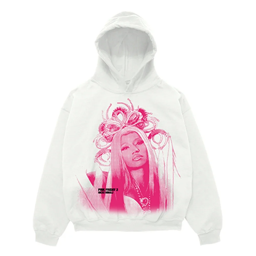 Nicki Minaj PF2 Hoodie Pink Friday 2 Album Merch Women Men Fashion Casual Streetwear Hip Hop Pullover Hooded Sweatshirt