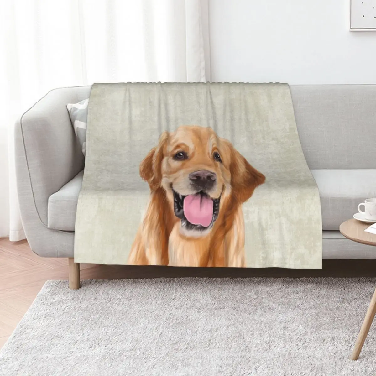 Mr Golden Retriever Throw Blanket Cozy Warm Blanket for Bed Room Decor