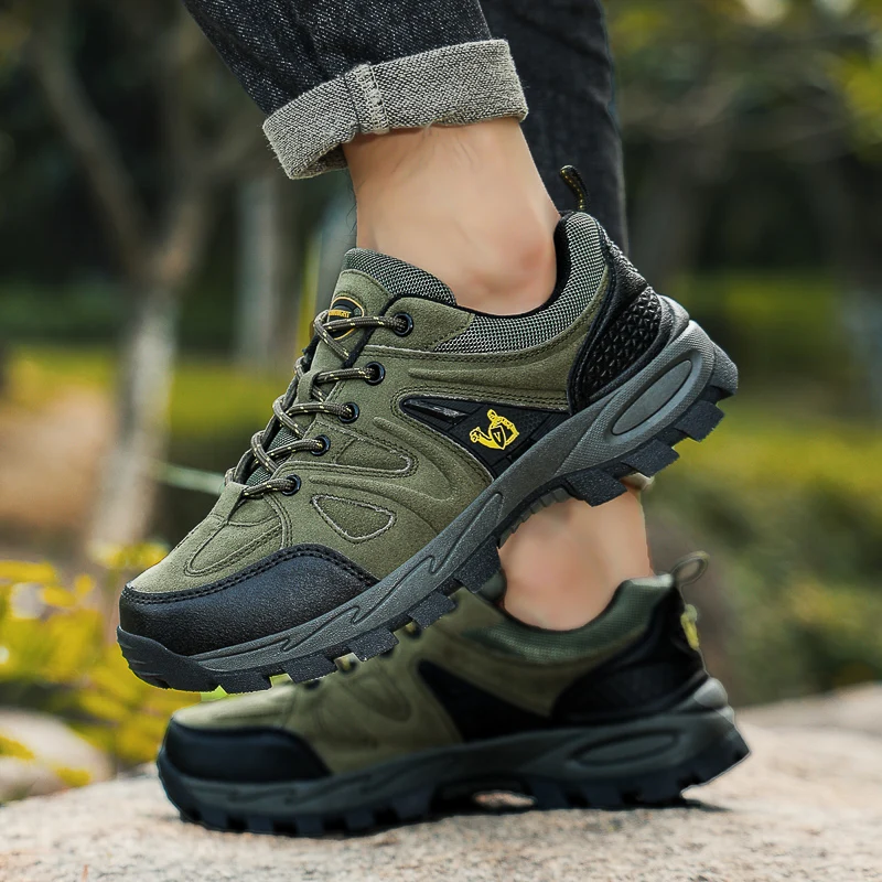

Mens Large Size outdoor Hiking Shoes,Casual Breathable ShoesWear-resistant Non-slip lace-up shoes Hiking Woodland Training Shoes