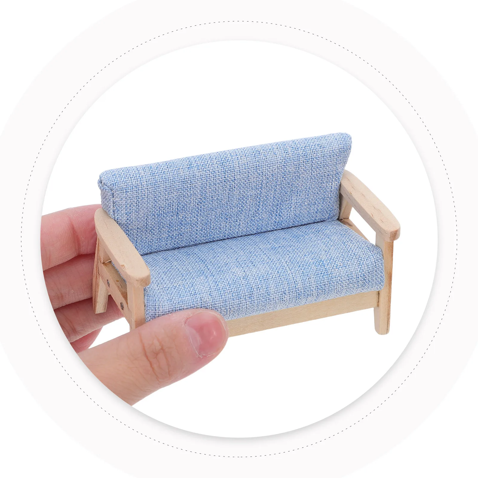 

Miniature Wooden Recliner Sofa Arm Chair Vintage Lying Chair for Dollhouse Living Room Accessories Mini House Sofa Furniture