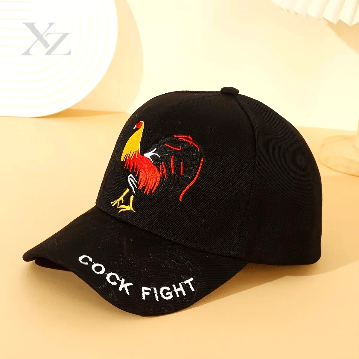 3D Rooster Embroidered Baseball Cap - Cool Casual Acrylic Sun Hat, Hand-Washable, Breathable Mesh Back for Outdoor Activities