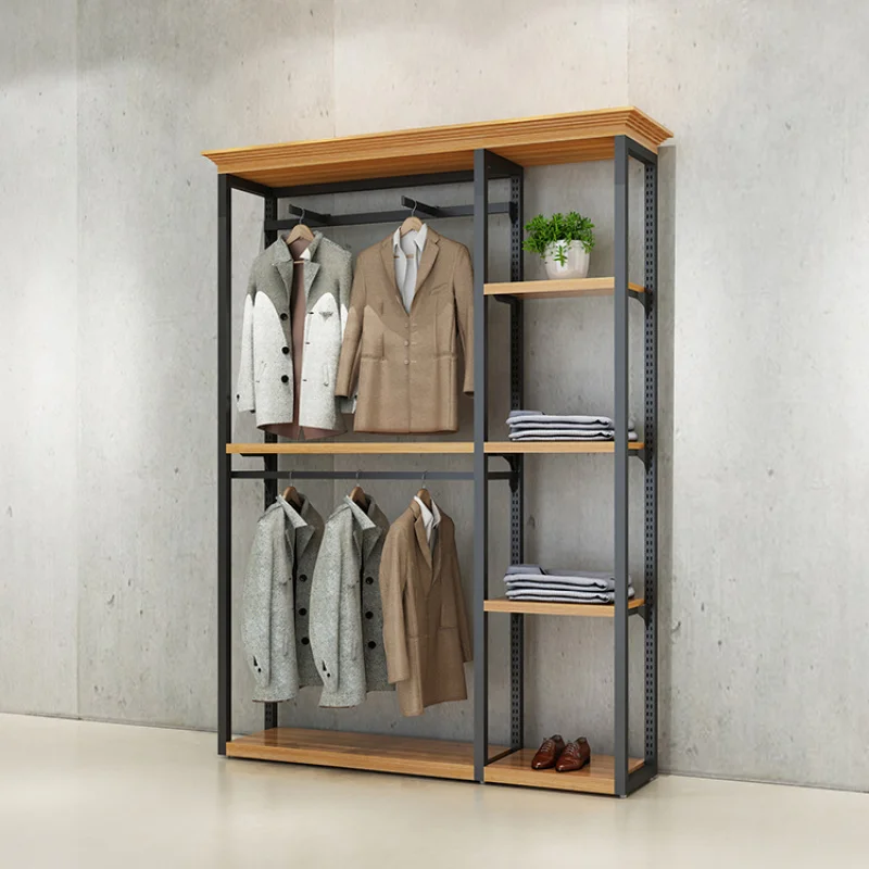 [Customized]High end boutique display shelf rack clothes metal hanging shirt display stand