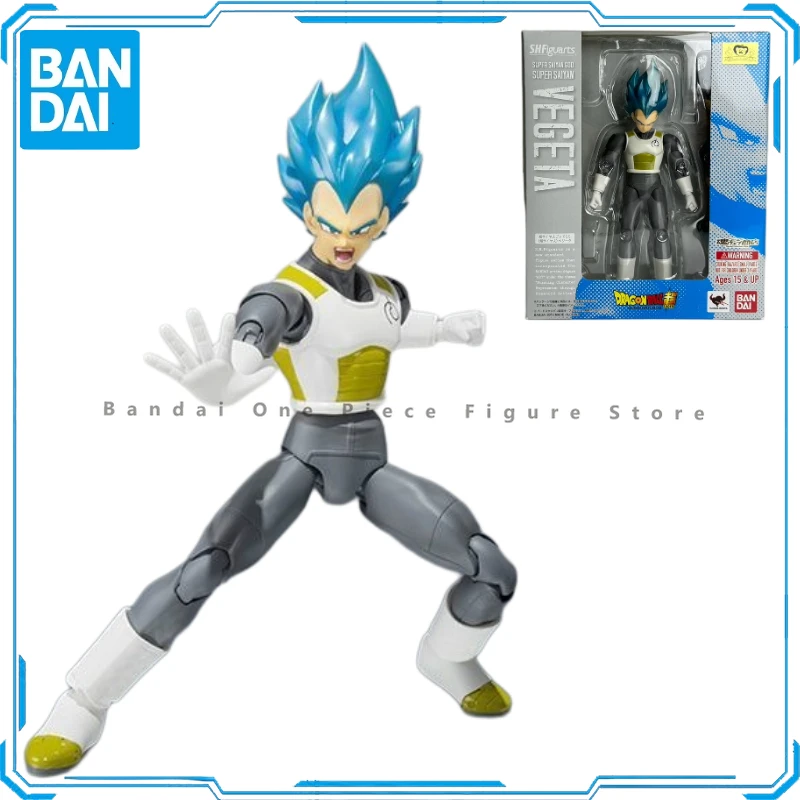 

In Stock Original Bandai SHF Dragon Ball Series Super Saiyan God SS Vegeta Action Figures Animation Toys Gifts Model