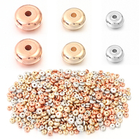 200/400Pcs 4 5 6mm CCB Charm Spacer Beads Gold Color Flat Round Wheel Loose Beads For DIY Earrings Jewelry Making Accessories