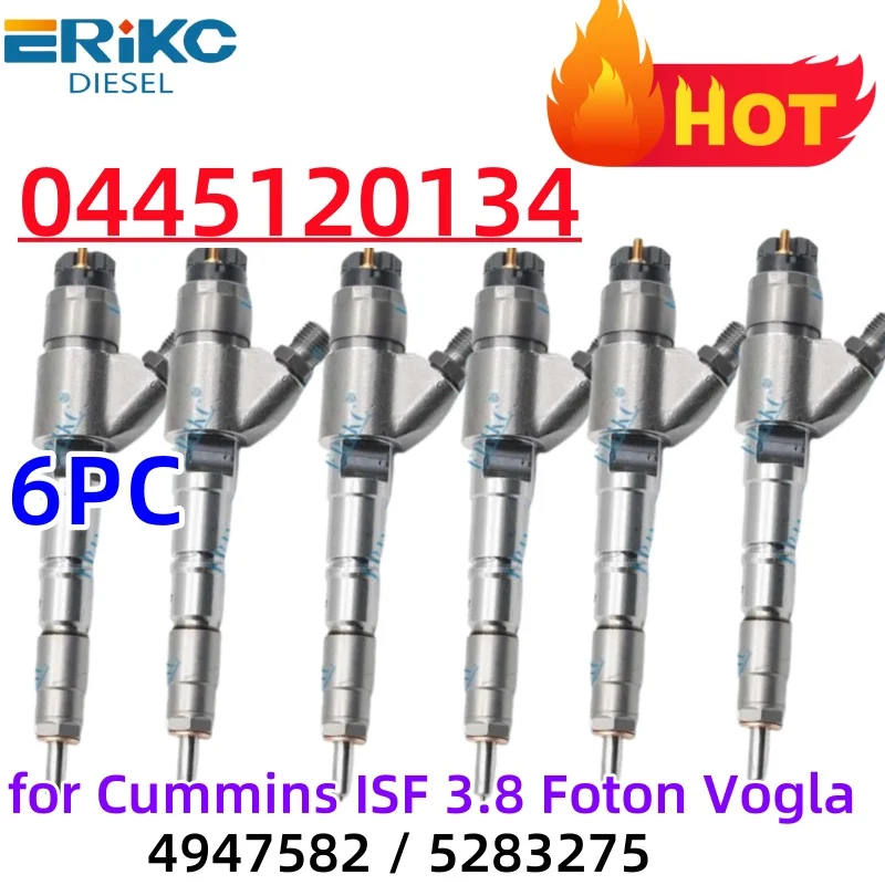 

0445120134 4947582 5283275 0 445 120 134 Diesel Injector for Cummins ISF 3.8 Foton Vogla J5283275A7596 ERIKC