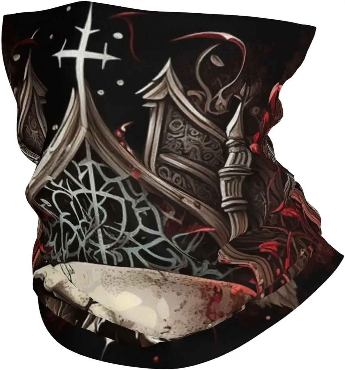 Skull Gothic Red rose Ghost god black Neck Gaiter Face Cover Scarf Balaclava Bandana for Women Men Gaiter Mask