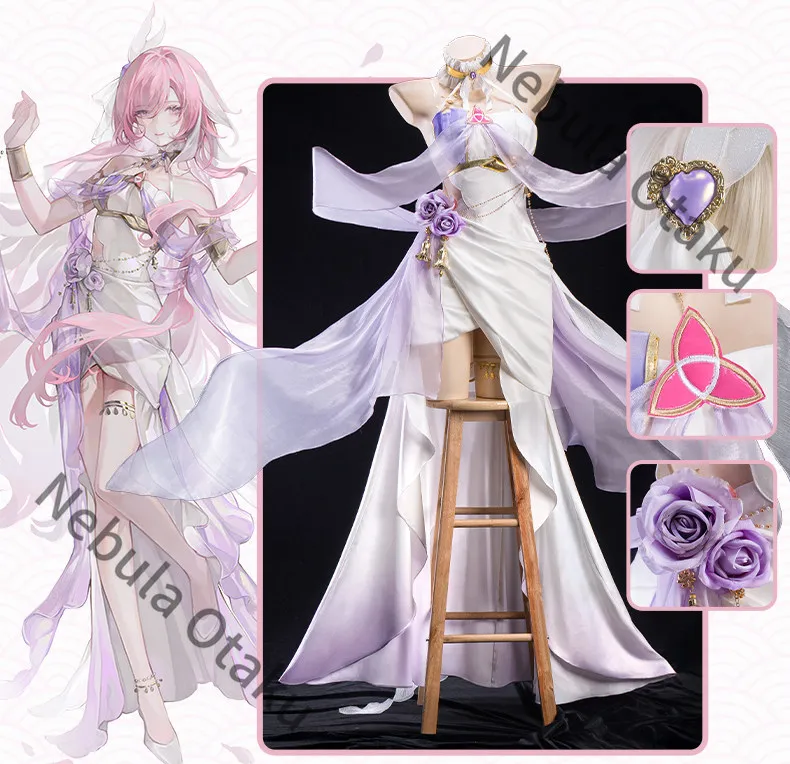 Honkai Impact 3 Elysia Costume Headdress Fitting Cosplay Costumes Stage Prop Colleagues Exquisite Gifts Anime All Saints' Day