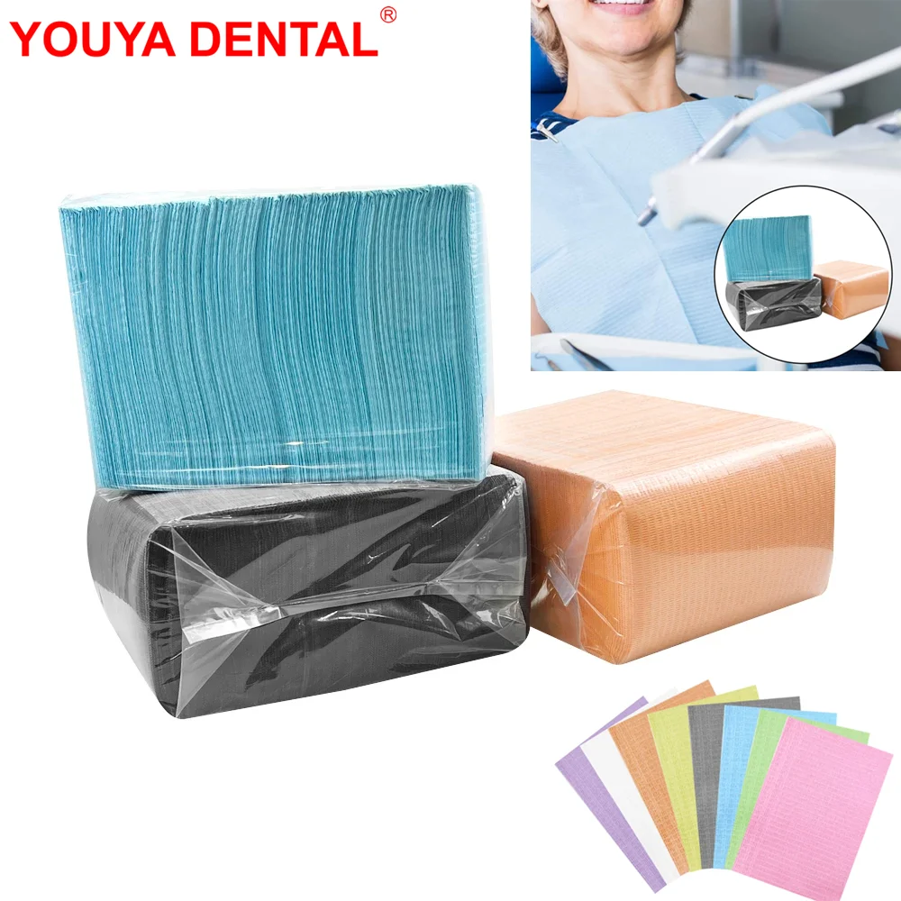 

125pcs Dental Bibs Disposable Scarf Waterproof Tattoo Clean Pad Chest Towel Table Covers Napkins Tattoo Accessories Hygiene Care