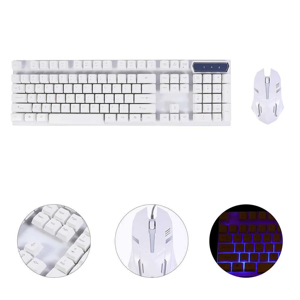 

1Set Rgb Keyboard Mouse Backlight Set Wired Gaming Ergonomic Keyboard Mouse Combo Computer Accessories Computer Accessories