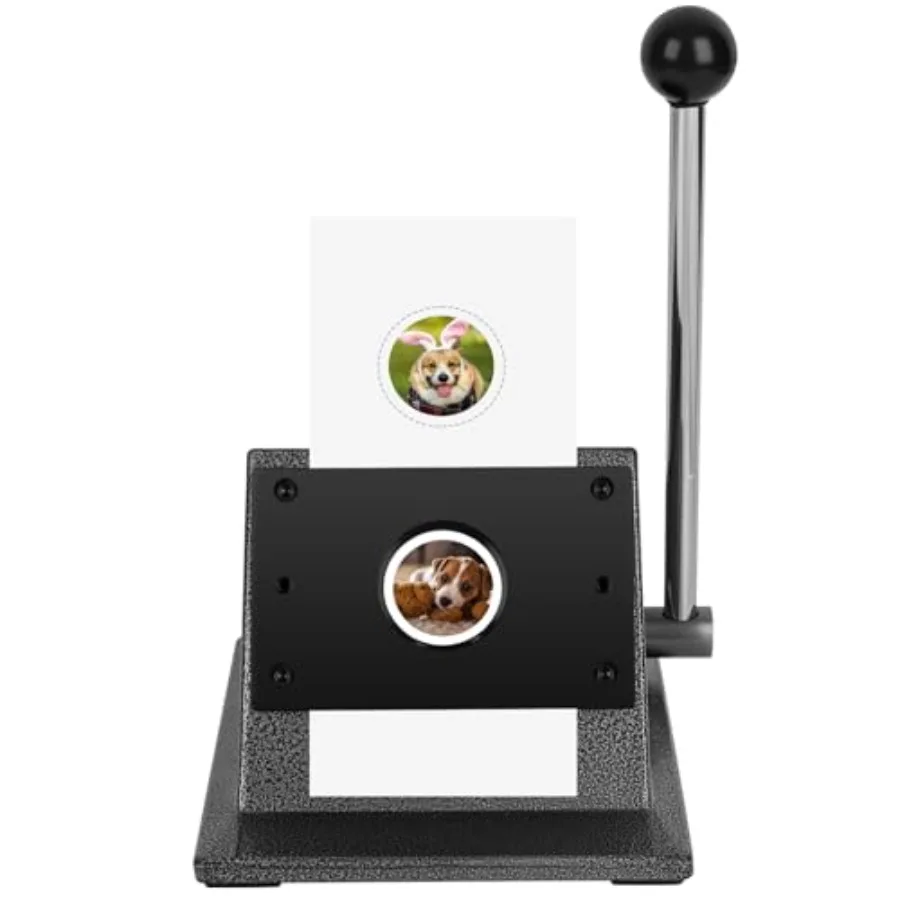 

Button Paper Cutter 44mm Round Button Cutter for 32mm Badges Heavy Duty Metal Graphic Die Cutter for DIY Badges Crafts Keychain
