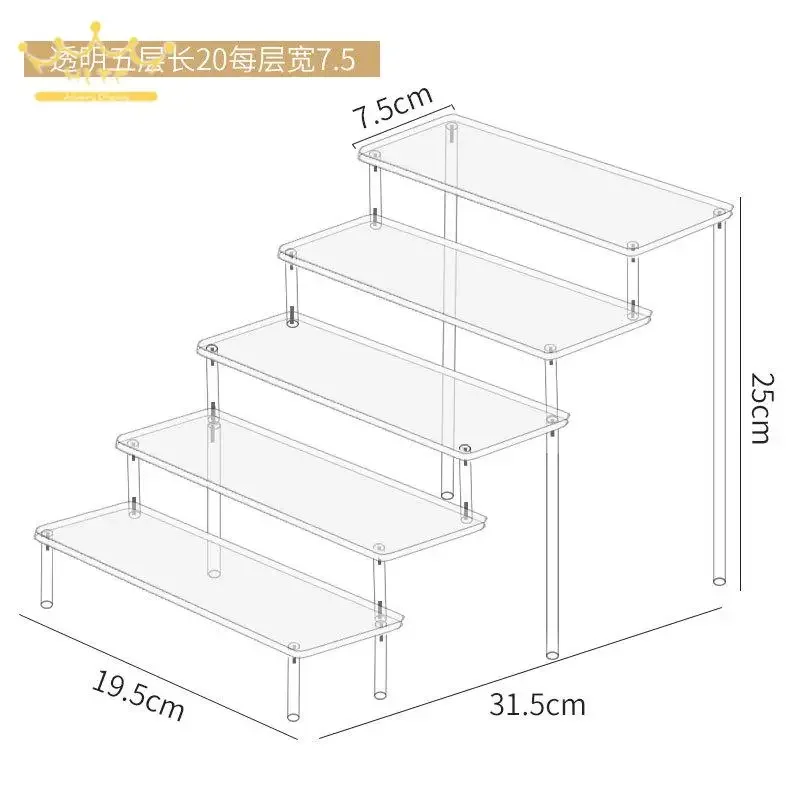 

Clear Display Riser Rack for Jewelry 1-5 Tier Acrylic Display Stand Watch Bracelet Organizer Small Perfume Doll Display Holder