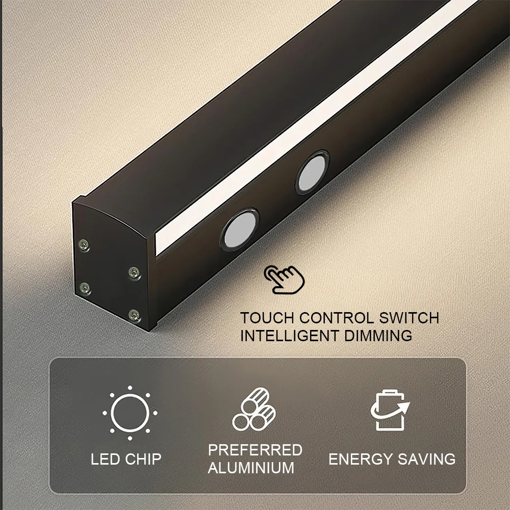 Imagem -05 - Lâmpada de Parede Longa Led com Escurecimento Controle Remoto Cabeceira Luz Varanda Luz Villa Lâmpada Toque Controle 85v265v 60-200cm