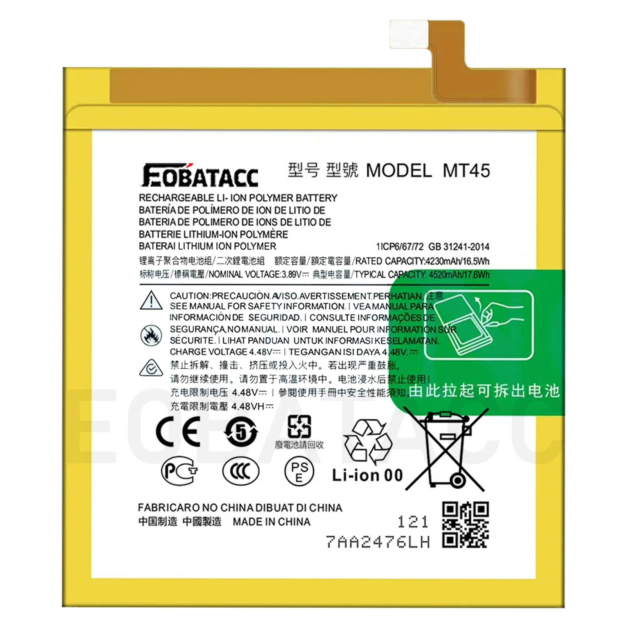 

New MT45 4500mAh Li-Polymer Battery Replacement For Motorola Edge 20 Pro / Edge S Pro XT2153-1 Batteries+free tools