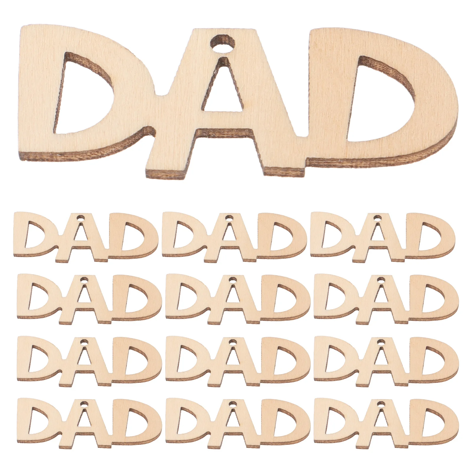 30個の木製吊り下げオーナメント 未完成の天然スライス DIY 塗装可能クラフト 父の日 子供 幼児 ホームデコレーション パーティータグ用