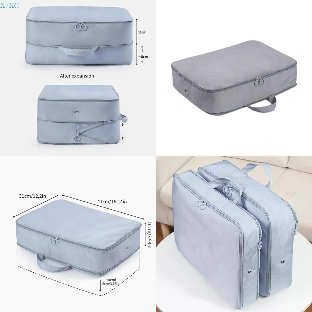 

X7XC Compression Suitcase Organiser Packing Cubes Clothes Bags Luggage Storage Bags