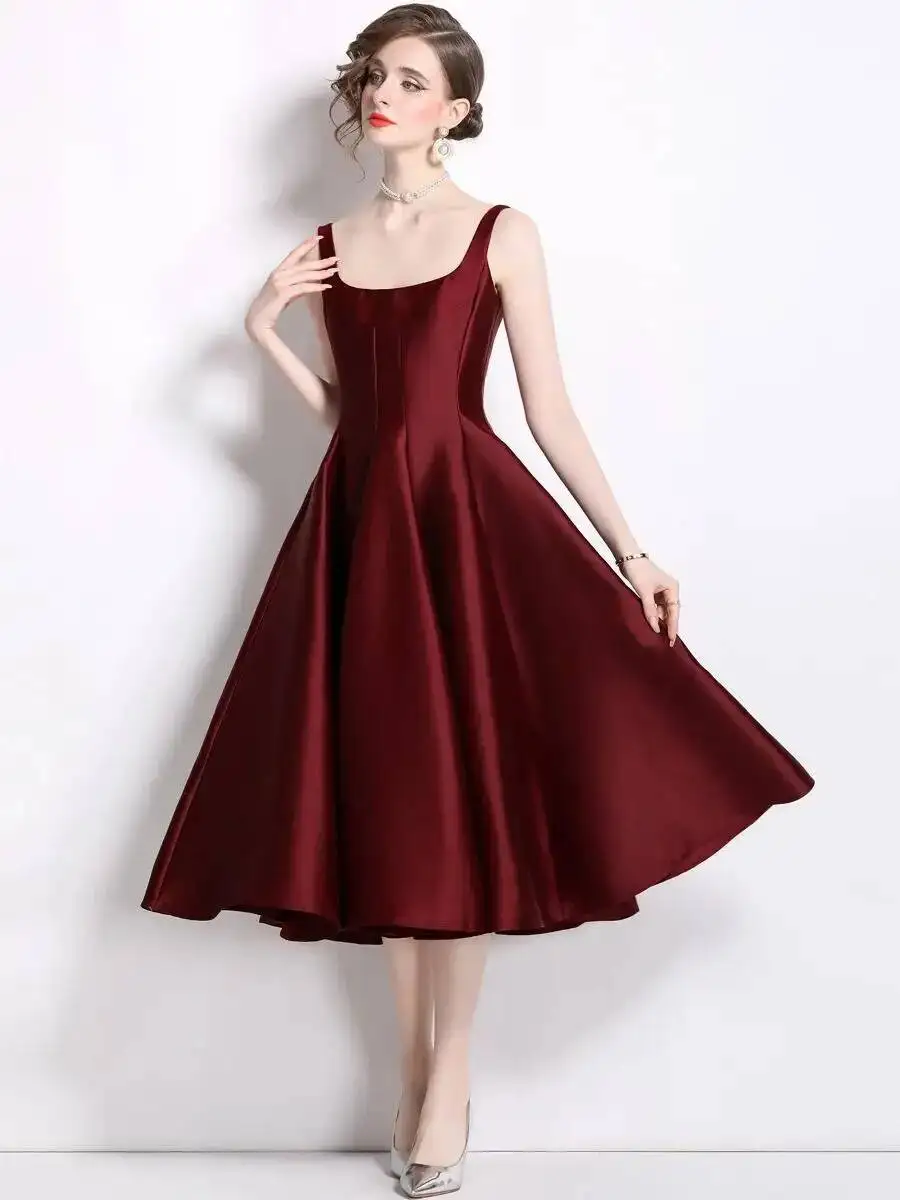 Robe de Soirée Longue en Satin pour Femme, Tenue de Bal, Sexy, Dos aux, pour Occasions Formelles, Été Automne