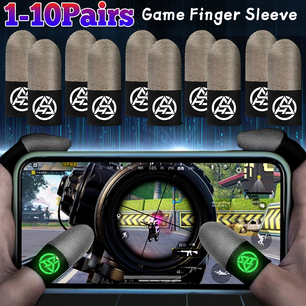1–10 Paar leuchtende Fingerspitzen, schweißfest, Spiel-Fingerhülse, Fingerlinge, Abdeckung für empfindliche mobile Touch-Handschuhe für PUBG-Telefonspiele