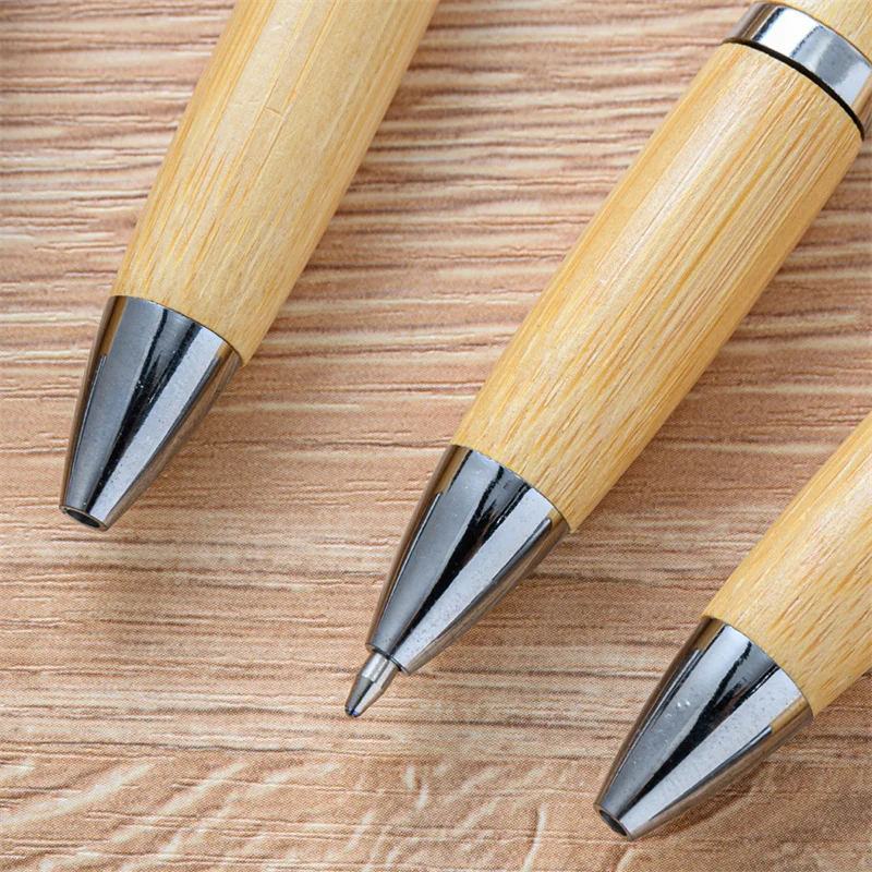 Bolígrafo de madera de bambú con forma de calabaza creativa, punta de 1,0mm, escritura de estudiantes, firma de negocios, papelería de oficina, suministros escolares